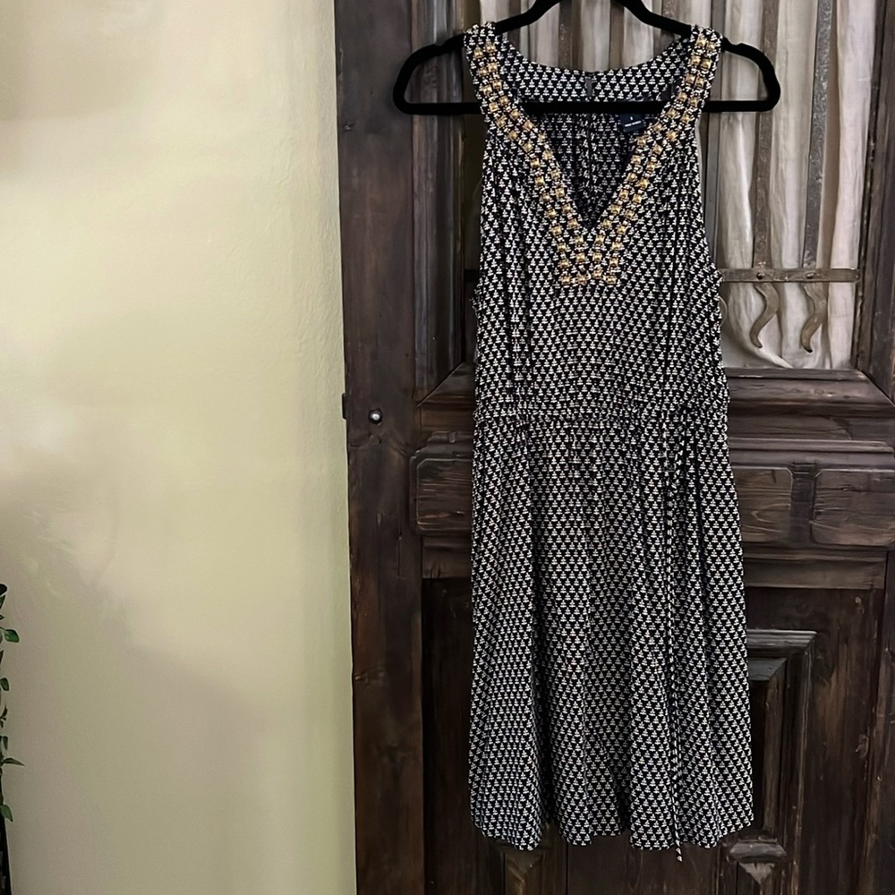 🍀 Lucky Brand patterned beaded dress